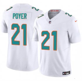 Cheap Men\'s Miami Dolphins #21 Jordan Poyer White 2024 F.U.S.E Vapor Limited Football Stitched Jersey