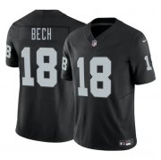 Cheap Men's Las Vegas Raiders #18 Jack Bech Black 2025 Draft F.U.S.E. Vapor Untouchable Football Stitched Jersey