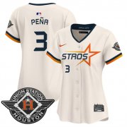 Women's Houston Astros #3 Jeremy Pena Cream 2025 City Connect Limited Stitched Baseball Jersey(Run Small) Cheap