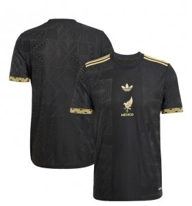 Cheap Men\'s Mexico Blank Black Gold 2025 Soccer Jersey