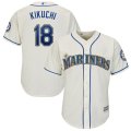 Men's Seattle Mariners 18 Yusei Kikuchi Cream Cool Base Jersey Cheap Wholesale