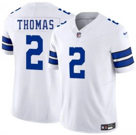 Men\'s Dallas Cowboys #2 Juanyeh Thomas White 2025 F.U.S.E. Vapor Untouchable Limited Football Stitched Jersey Cheap