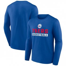 Men\'s Philadelphia 76ers Royal Let\'s Go Long Sleeve T-Shirt
