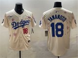 Men's Los Angeles Dodgers #18 Yoshinobu Yamamoto Cream 2025 Tokyo Series Limited Stitched Baseball Jersey Cheap