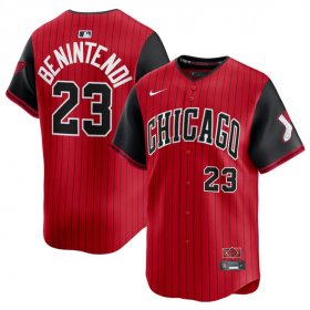 Cheap Men\'s Chicago White Sox #23 Andrew Benintendi Red Black 2025 City Connect Limited Stitched Baseball Jersey