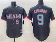 Men's Miami Marlins #9 Xavier Edwards Black 2025 City Connect Limited Stitched Jersey Cheap