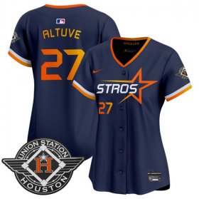 Women\'s Houston Astros #27 Jose Altuve Navy 2025 City Connect Limited Stitched Baseball Jersey(Run Small) Cheap