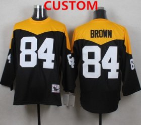 Cheap Men\'s Pittsburgh Steelers Custom Black 1967 Home Throwback NFL Jersey