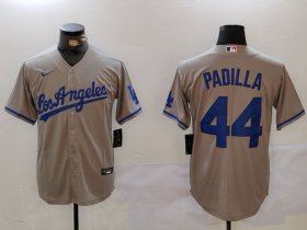 Men\'s Los Angeles Dodgers #44 Vicente Padilla Grey With los Cool Base Stitched Jersey