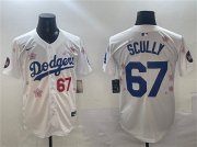 Cheap Men's Los Angeles Dodgers #67 Vin Scully White 2025 Tokyo Series Limited Stitched Baseball Jersey