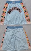 Cheap Men's San Antonio Spurs Light Blue City Edition Shorts (Run Small)