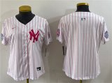 Cheap Youth New York Yankees Blank White Pink Pinstripe Limited Stitched Baseball Jersey