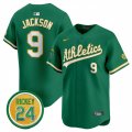 Men's Oakland Athletics #9 Reggie Jackson Green 2024 Limited With Rickey Henderson Patch Stitched Jersey Cheap