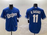 Men's Los Angeles Dodgers #11 Roki Sasaki Royal Cool Base Stitched Baseball Jersey Cheap