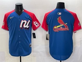 Men\'s National League St. Louis Cardinals Team Big Logo Blue Red Alternate 2025 All-Star Edition Limited Stitched Baseball Jersey Cheap Wholesale