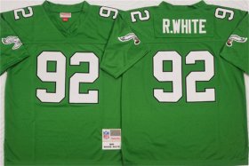 Men\'s Philadelphia Eagles #92 Reggie White Kelly Green Throwback Football Stitched Jersey