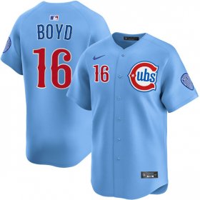 Cheap Men\'s Chicago Cubs #16 Matthew Boyd Blue 2024-25 2nd Alternate Limited Stitched Baseball Jersey