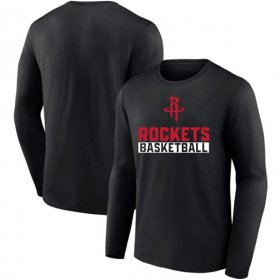 Men\'s Houston Rockets Black Let\'s Go Long Sleeve T-Shirt