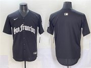 Cheap Men's San Francisco Giants Blank Black 'Gothic Fog Edition' Vapor Premier Limited Stitched Jersey