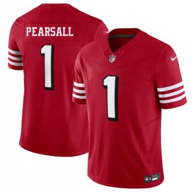 Men\'s San Francisco 49ers #1 Ricky Pearsall New Red 2025 F.U.S.E. Vapor Untouchable Limited Football Stitched Jersey Cheap