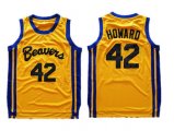 Wholesale Cheap Teen Wolf Beavers 42 Scott Howard Gold Stitched Movie Jersey
