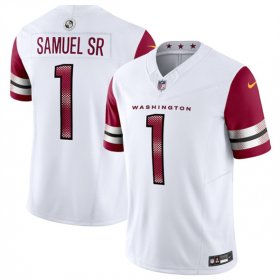 Men\'s Washington Commanders #1 Deebo Samuel Sr White 2025 F.U.S.E. Vapor Limited Football Stitched Jersey Cheap