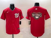 Cheap Men's Washington Nationals Team Big Logo Red Limited Stitched Baseball Jersey