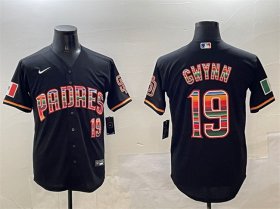 Men\'s San Diego Padres #19 Tony Gwynn Black Mexico Cool Base Stitched Baseball Jersey Cheap