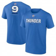 Men's Oklahoma City Thunder #9 Alex Caruso Blue Behind The Back Name & Number T-Shirt Cheap