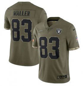Wholesale Cheap Men\'s Las Vegas Raiders #83 Darren Waller 2022 Olive Salute To Service Limited Stitched Jersey