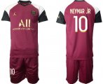 Wholesale Cheap Men 2020-2021 club Paris Saint-Germain away 10 red Soccer Jerseys