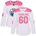 Wholesale Cheap Adidas Oilers #60 Markus Granlund White/Pink Authentic Fashion Women's Stitched NHL Jersey
