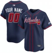 Men's Atlanta Braves Active Player Custom Navy 2025 Speedway Classic Alternate Limited Stitched Baseball Jersey Cheap Wholesale