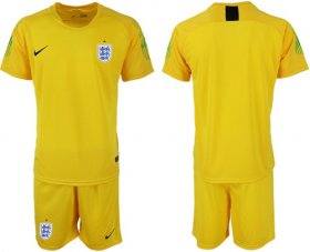 Wholesale Cheap England Blank Yellow Goalkeeper Soccer Country Jersey