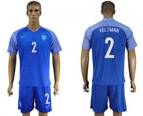 Wholesale Cheap Holland #2 Veltman Away Soccer Country Jersey