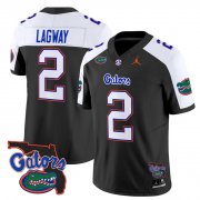 Cheap Men's Florida Gators #2 DJ Lagway Black Alternate 2024 F.U.S.E. Florida Patch Vapor Limited Stitched Football Jersey
