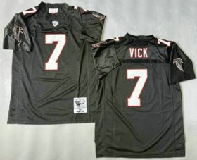 Men\'s Atlanta Falcons #7 Michael Vick Black 2003 Throwback Jersey