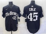 Men's New York Yankees #45 Gerrit Cole Black 'Gothic Legacy Edition' Vapor Premier Limited Stitched Baseball Jersey