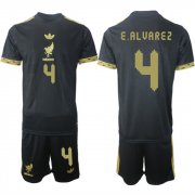 Cheap Men's Mexico #4 Edson Alvarez Black Gold 25-26 Soccer Jersey Suit