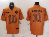Men's New York Giants #10 Eli Manning 2023 Brown Salute To Service Limited Stitched Jersey