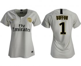 Wholesale Cheap Women\'s Paris Saint-Germain #1 Buffon Away Soccer Club Jersey