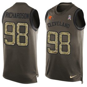 Wholesale Cheap Nike Browns #98 Sheldon Richardson Green Men\'s Stitched NFL Limited Salute To Service Tank Top Jersey