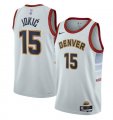 Wholesale Cheap Men's Denver Nuggets #15 Nikola Jokic Gray 2022-23 City Edition Stitched Jersey