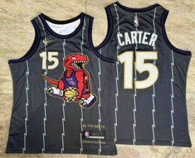 Men\'s Toronto Raptors #15 Vince Carter Black 2024 City Edition AU Stitched Jersey Cheap