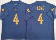 Cheap Men's Notre Dame Fighting Irish #4 Jeremiyah Love Navy Blue 2025 F.U.S.E. Limited Stitched Jersey