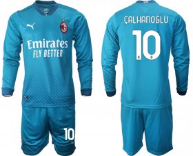 Wholesale Cheap 2021 Men AC milan away long sleeve 10 soccer jerseys