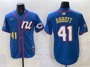Men's National League #41 Andrew Abbott Blue 2025 All-Star Edition Limited Stitched Baseball Jersey Cheap Wholesale