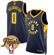 Men's Indiana Pacers #0 Tyrese Haliburton Navy 2025 Finals Icon Edition Stitched Basketball Jersey Cheap