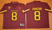 Wholesale Cheap Men's Arizona State Sun Devils #8 D.J. Foster Red Desert Ice 2015 College Football Jersey