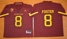 Wholesale Cheap Men\'s Arizona State Sun Devils #8 D.J. Foster Red Desert Ice 2015 College Football Jersey